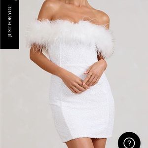 Club London sequin mini dress with feather trim